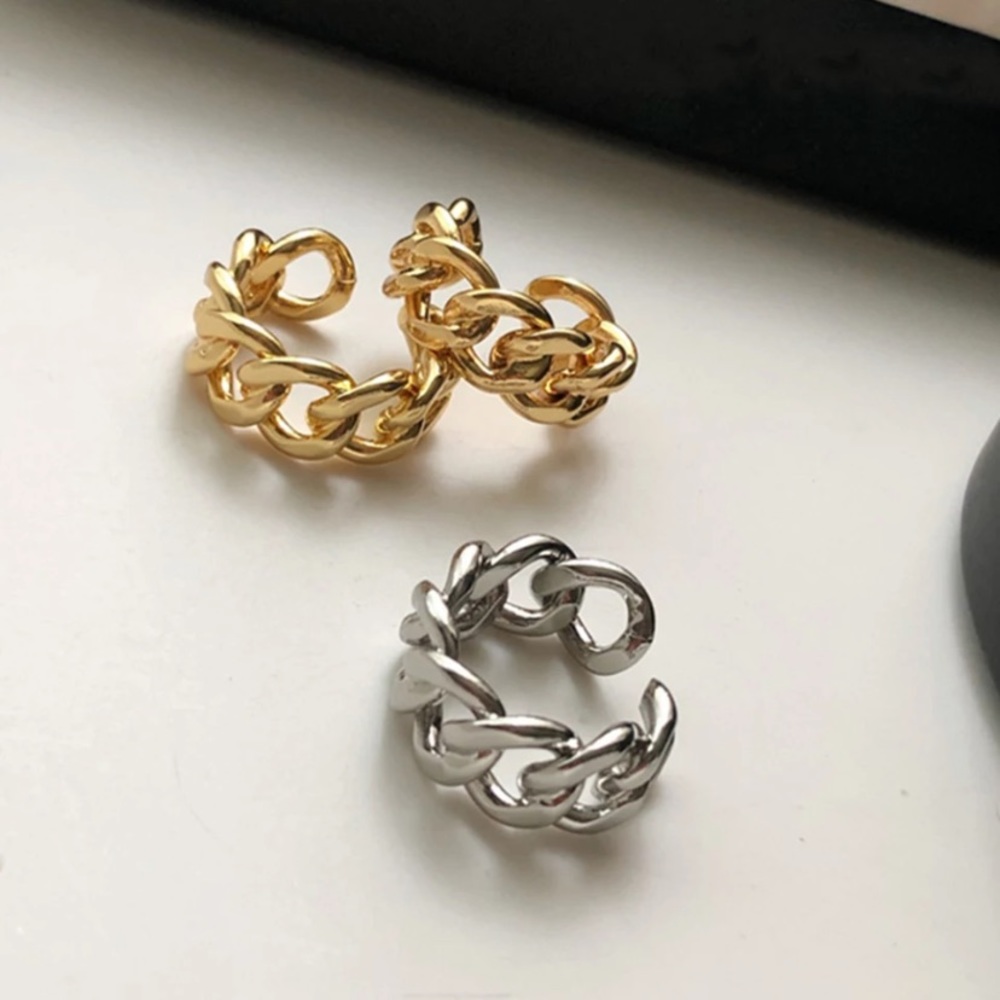 Chain Twist Design Vintage Women Resizable Rings